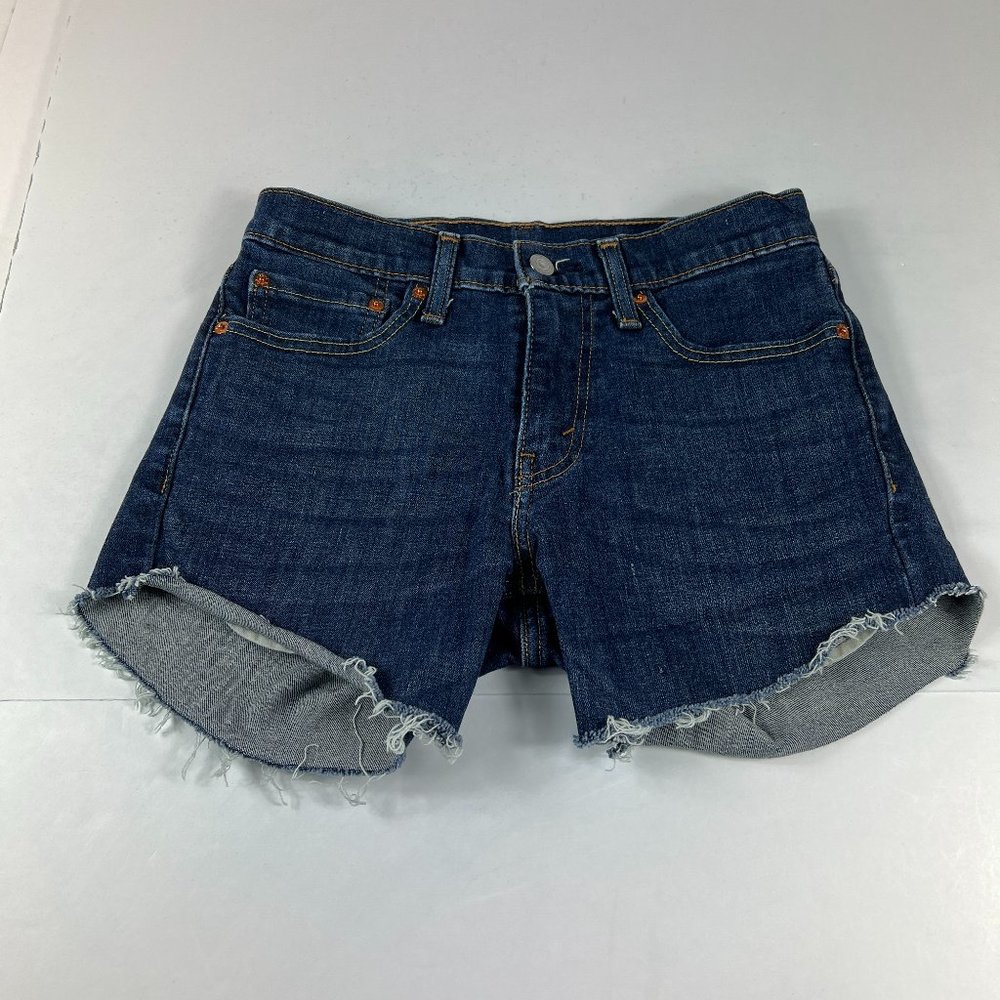 Levi's Jean Short Men 27* 511 Blue Cut Off Frayed Hem Stretch Denim Jorts Tag 28